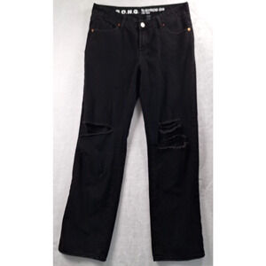 S.O.N.G. 90's Boyfriend Jeans Black Distressed 5-Pockets Sz 9/29 Low-rise